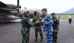 Kehangatan Penyambutan di Ujung Utara NKRI, Kunjungan Pangkogabwilhan I di Kehangatan Penyambutan di Ujung Utara NKRI, Kunjungan Pangkogabwilhan I di Lanud Raden Sadjad Natuna