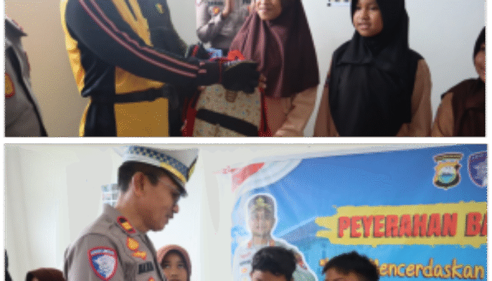 Hadir Mencerdaskan Anak Bangsa Hingga Pelosok, Kapolres Jeneponto Serahkan Bantuan Seragam Sekolah di Rumbia